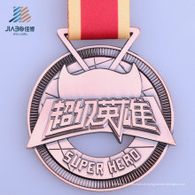 Medalha de bronze do metal do super-herói da carcaça da promoção feita sob encomenda da fonte